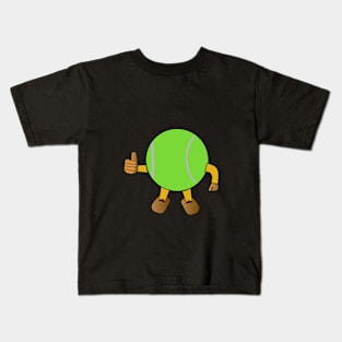 Illustration of a tennis ball giving a thumbs up Kids T-Shirt